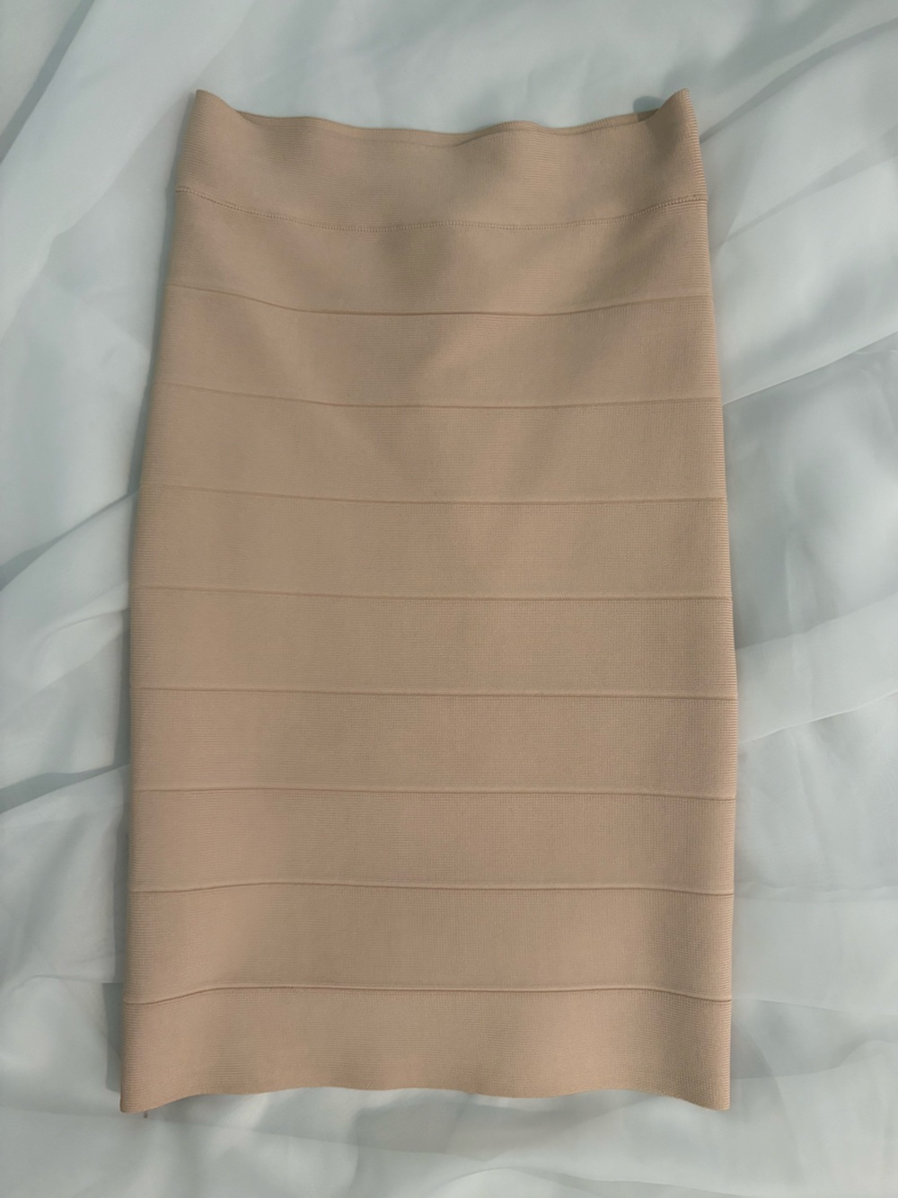 BCBGMaxAzria Bare Pink Bandage Body-con Knit Pencil Power Skirt XS NWT